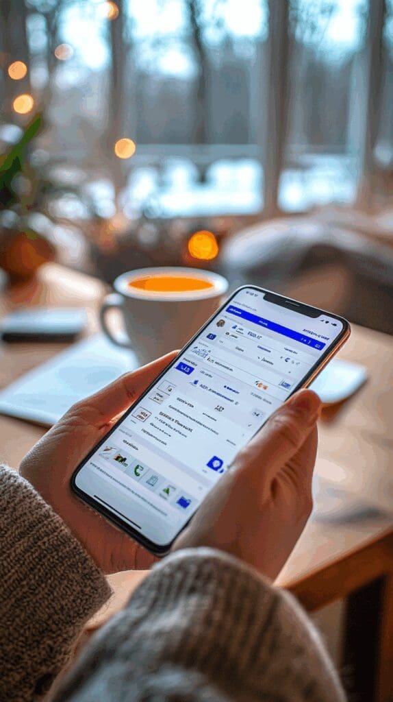 Hands holding a tablet showing auto insurance comparison results on screen