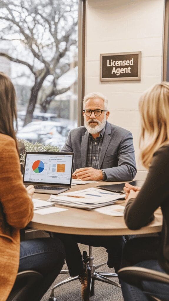 Licensed Texas insurance agent explaining cancer policy insurance options